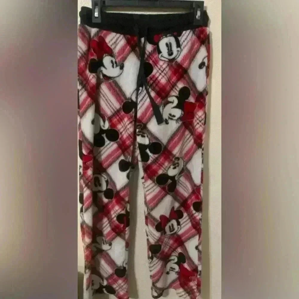 Disney Sleep Wear Fuzzy Pajama Bottoms Mickey Mouse Size Small
